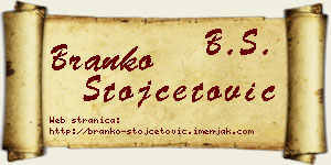 Branko Stojčetović vizit kartica